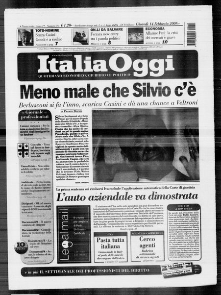 Italia oggi : quotidiano di economia finanza e politica